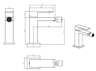 Смеситель для биде Boheme Qubic 476-SGM антрацит глянец